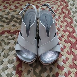 Brand new light gray wedges
